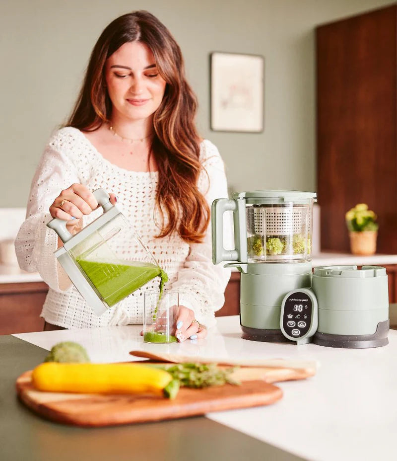 Babymoov Nutribaby Glass 2.0 Baby Food Maker - Celadon Green