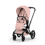Cybex Priam Style Luxury Travel System Bundle Inc Foldable Carrycot - Peach Pink/Matt Black
