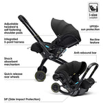 Doona X Recline Car Seat & Stroller with Isofix Base & Rain Cover Bundle - Nitro Black + FREE Essentials Bag Worth £54.99!