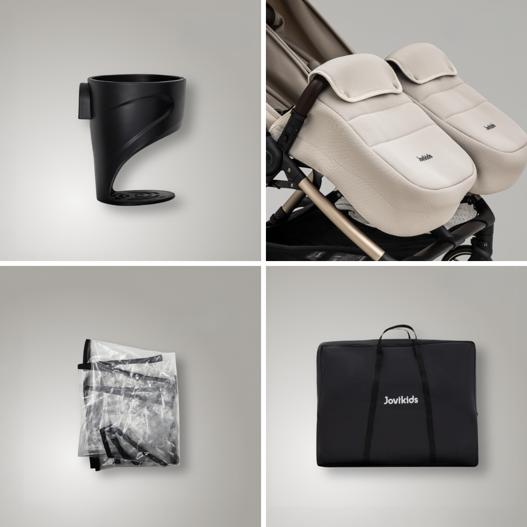 JoviKids Ayla Compact Twin Pushchair - Beige