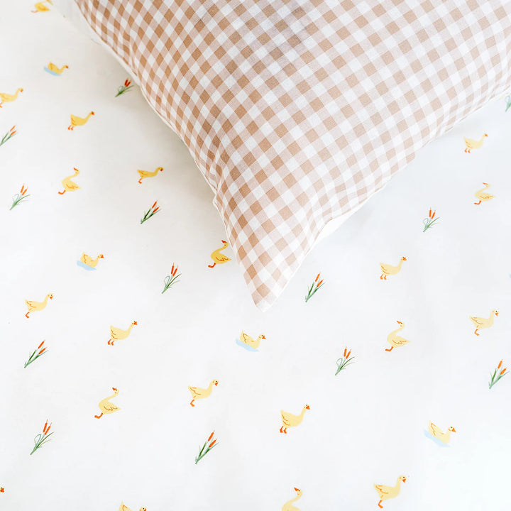 Clair De Lune Reversible Little Duckling Cot Bed Duvet Cover and Pillowcase Set