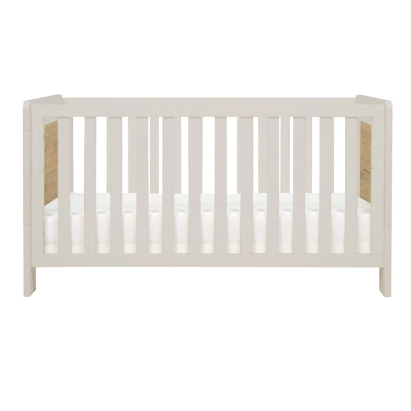 Tutti Bambini Alba Mini Cot Bed - White Sand & Distressed Oak