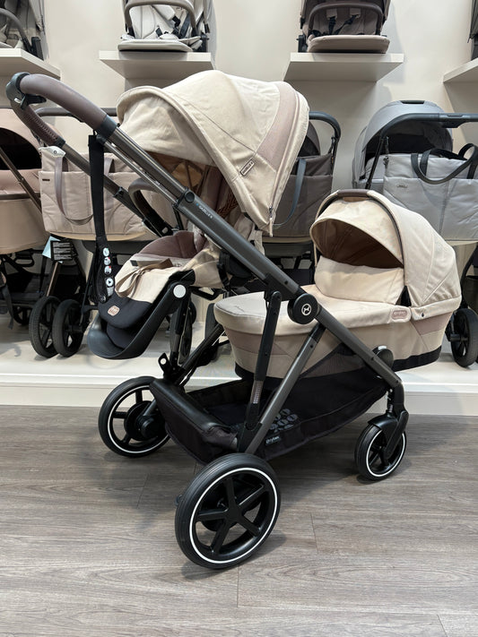 PRE LOVED Cybex e-Gazelle Double Pushchair - Almond Beige