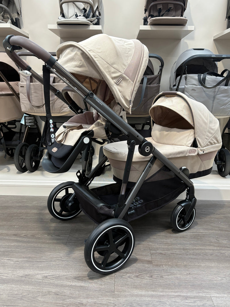 PRE LOVED Cybex e-Gazelle Double Pushchair - Almond Beige