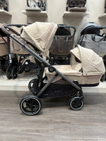 PRE LOVED Cybex e-Gazelle Double Pushchair - Almond Beige