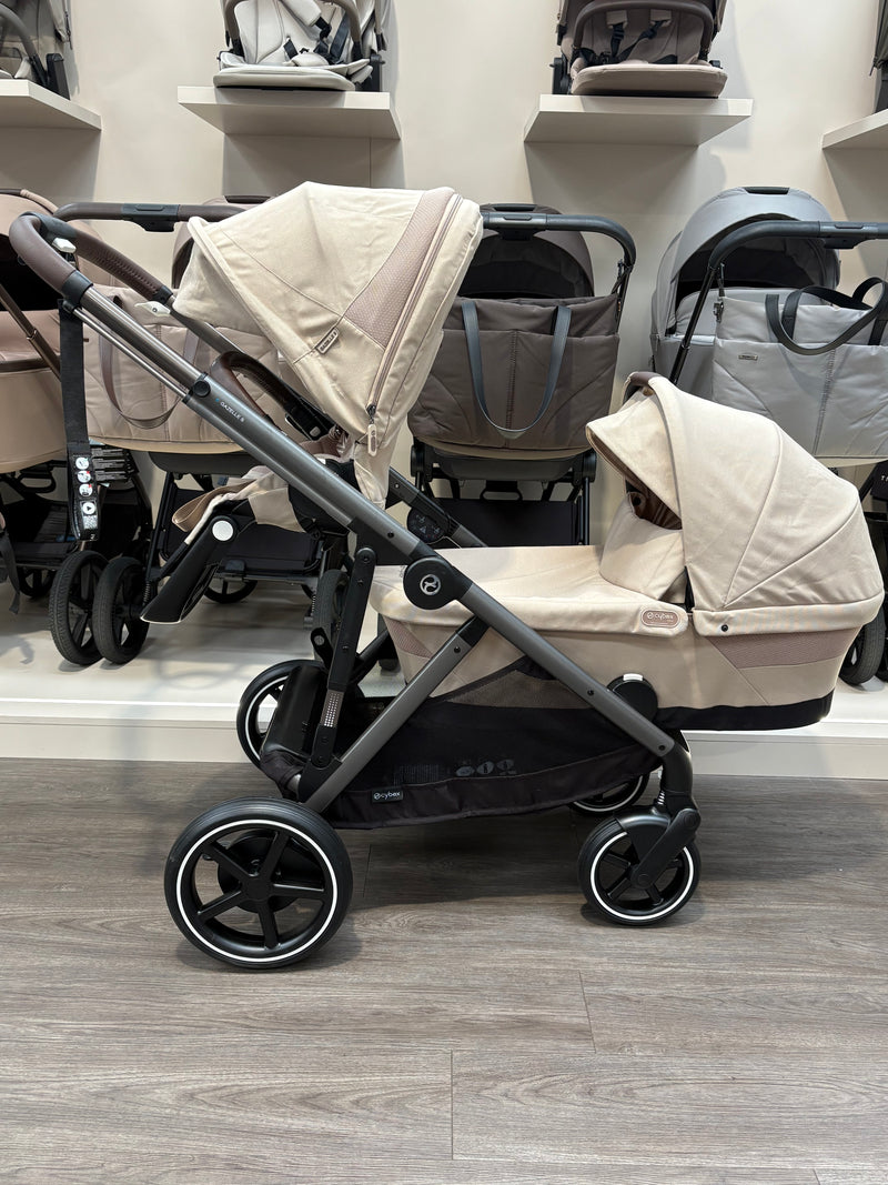 PRE LOVED Cybex e-Gazelle Double Pushchair - Almond Beige