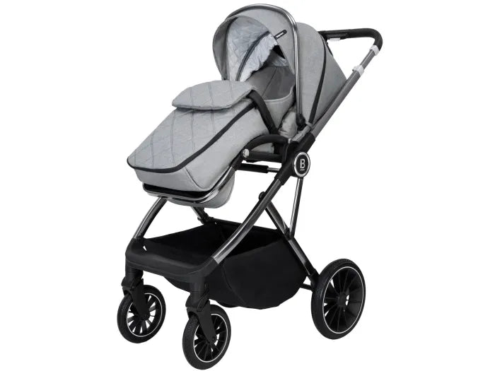 Babymore Chia Travel System Pecan with Base - Pearl Grey