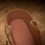 The Little Green Sheep Organic Moses Basket Fitted Sheets - Terracotta/Linen Rice