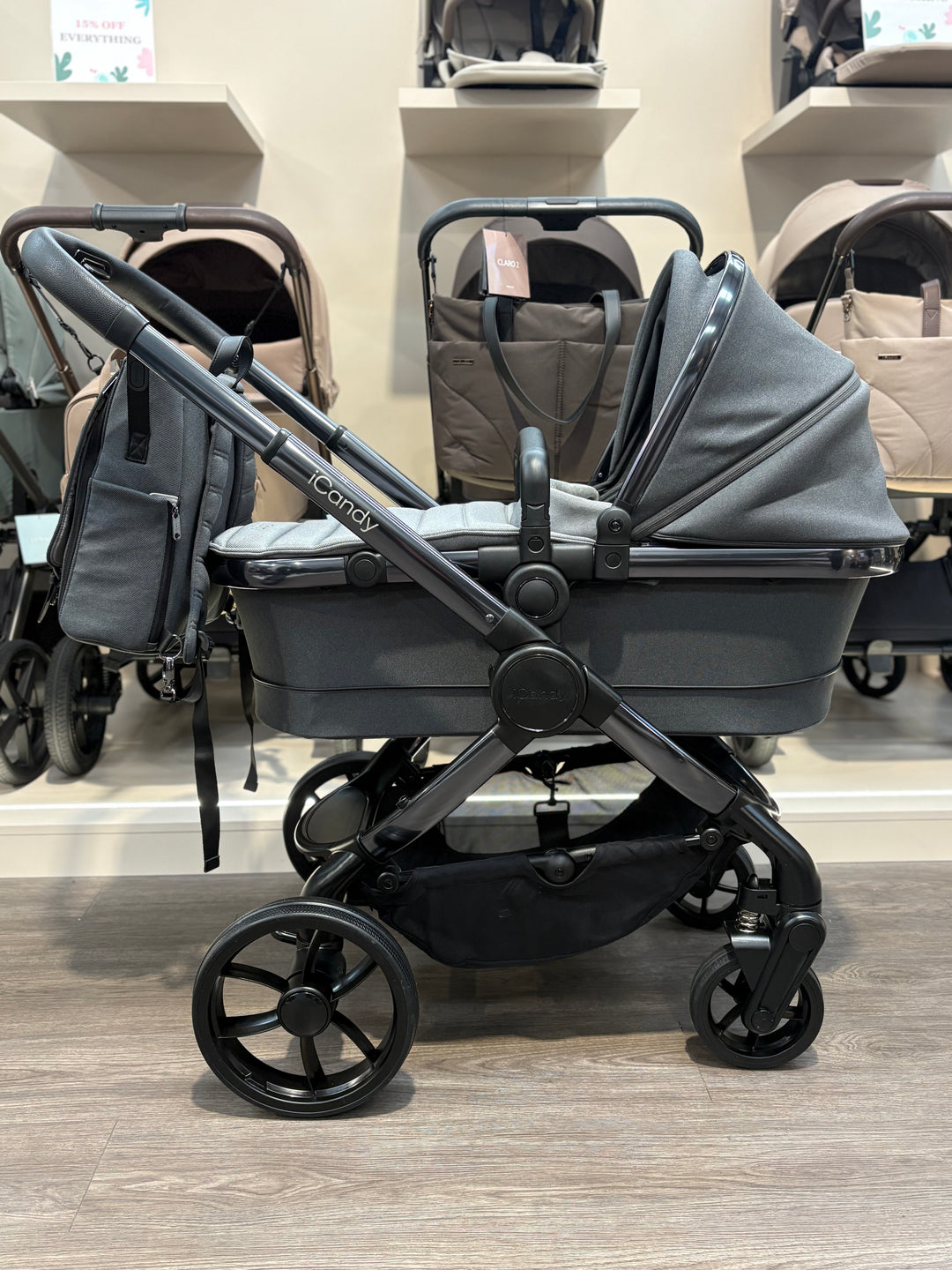 PRE LOVED iCandy Peach 7 Pram + Pushchair - Phantom/Truffle