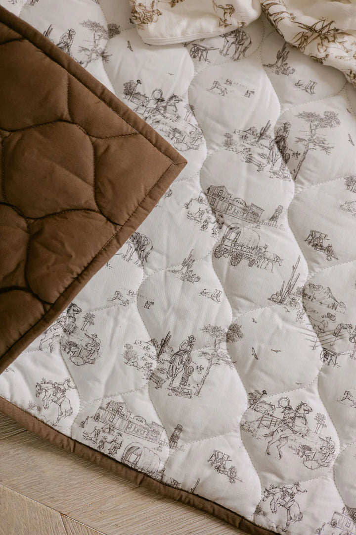 Gilded Bird Western Toile Quilted Playmat