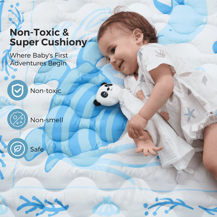 Momcozy Baby Portable Play Mat - Ocean Blue