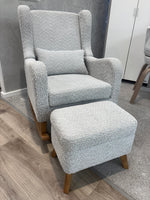 EX DISPLAY Tutti Bambini Harper Rocking Chair & Footstool - Cloud Grey (COLLECTION OR LOCAL DELIVERY ONLY)