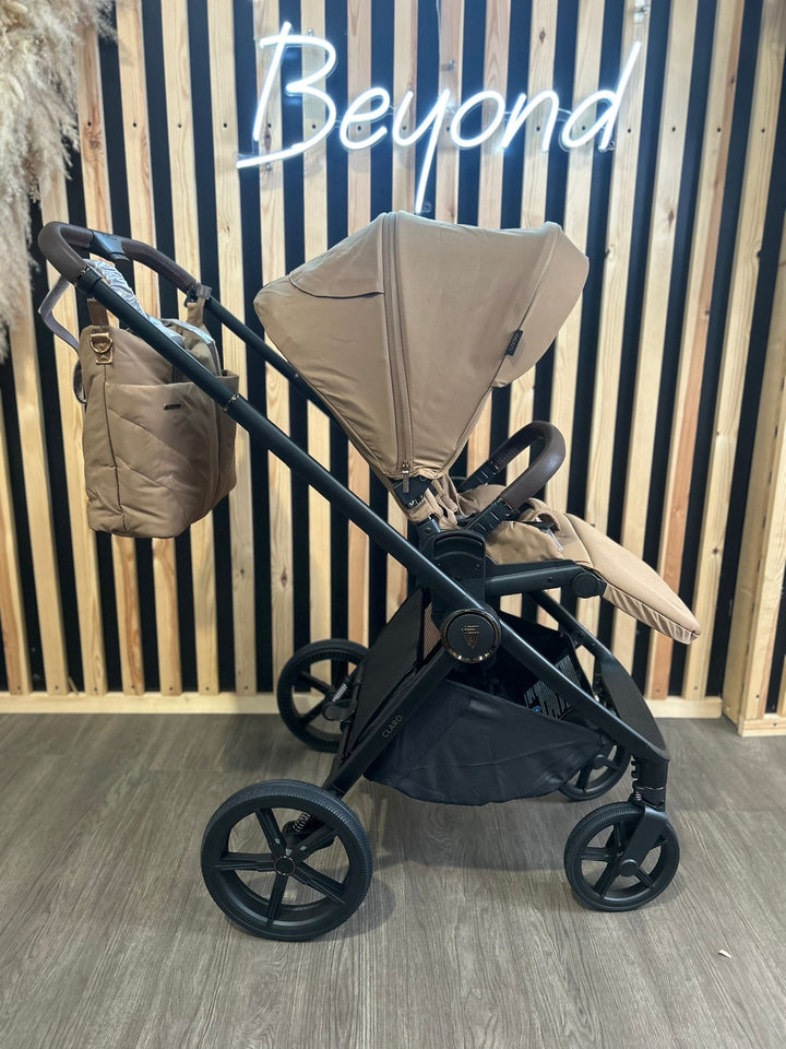 EX DISPLAY Venicci Claro 2-in-1 Travel System Bundle With Pushchair And Carrycot - Caramel