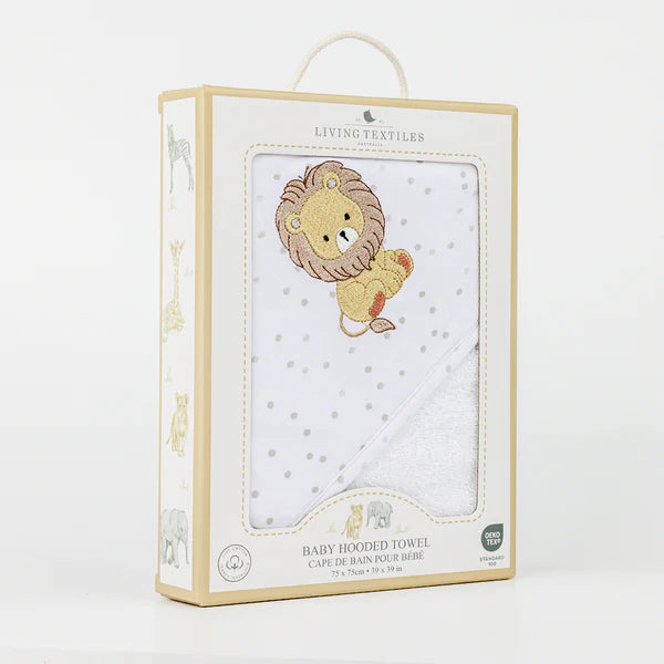 Living Textiles Hooded Towel - Pitter Patter Lion