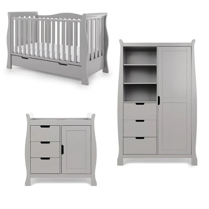 Obaby Stamford Luxe 3 Piece Nursery Room Set – Warm Grey