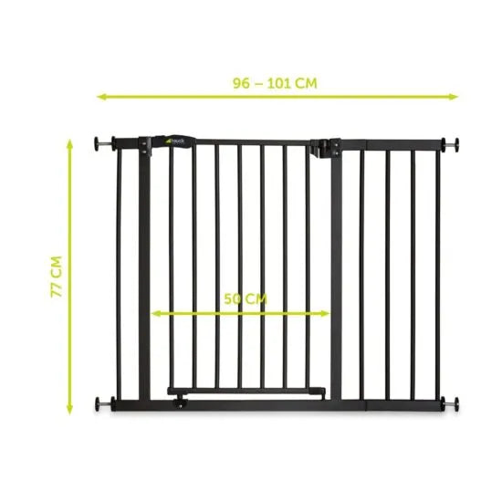 OPEN BOX Hauck Close N Stop Safety Gate + 21cm Extension - Charcoal