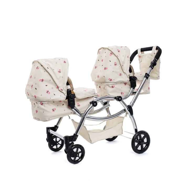 ROMA DARCIE TWIN DOLLS PRAM - CREAM 3+ YEARS 88CM