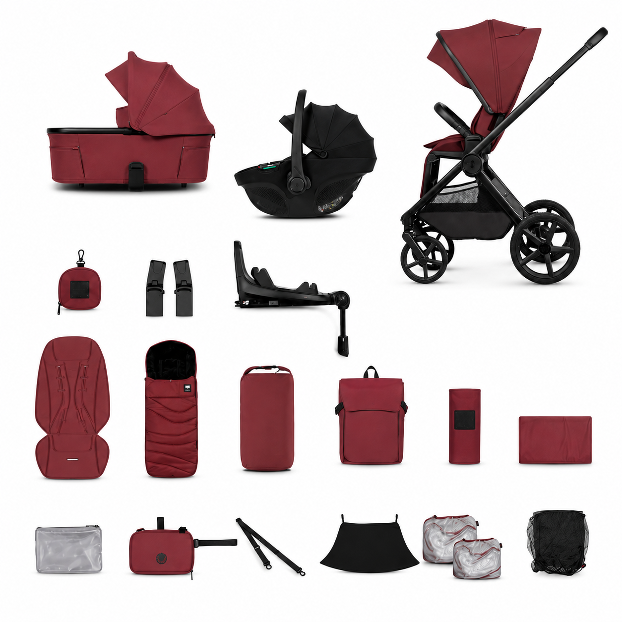Hunter x Venicci Special Edition Upline3 4in1 Luxury Travel System Bundle - Red