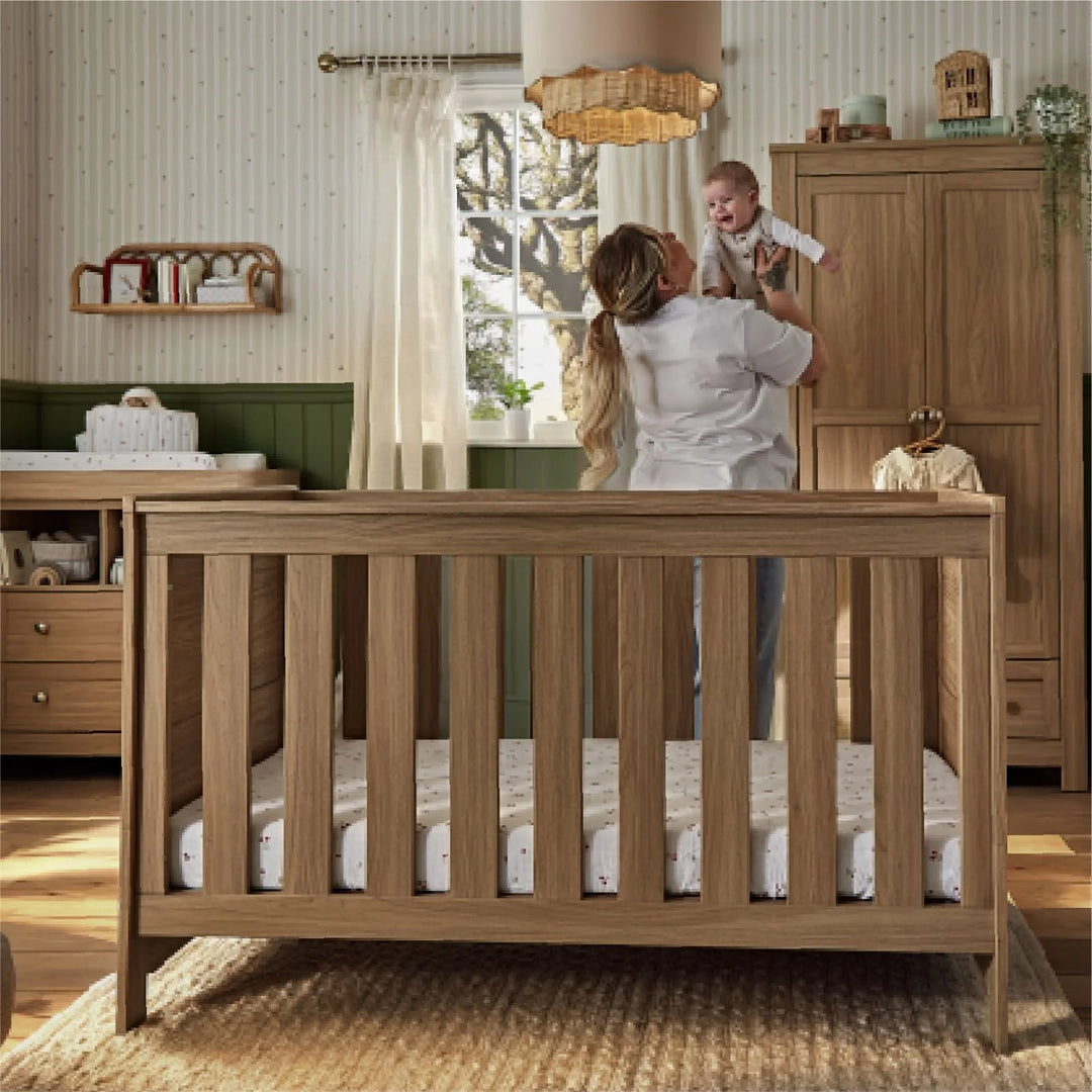 CuddleCo Burford Cot Bed - Oak