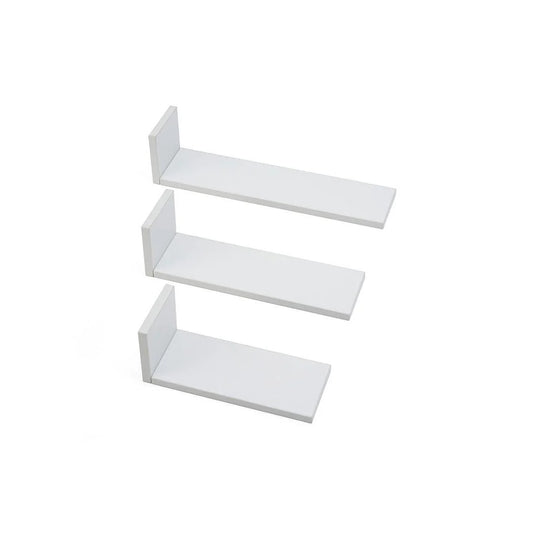 Tutti Bambini Rio Set of Three L-Shaped Wall Shelves - White
