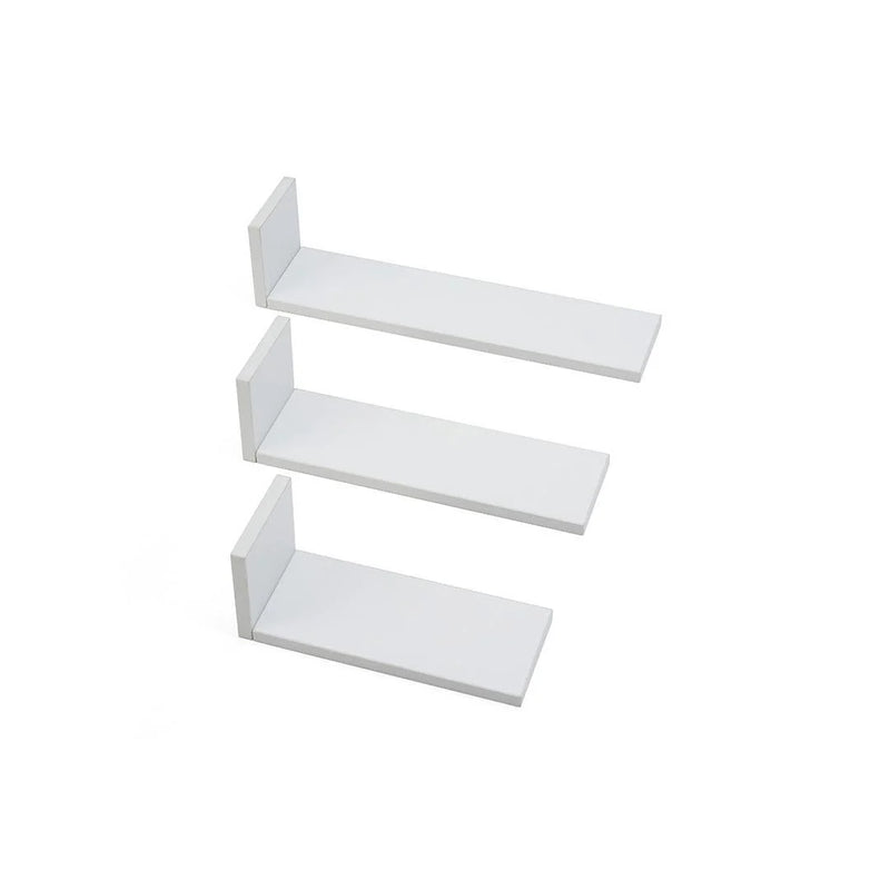 Tutti Bambini Rio Set of Three L-Shaped Wall Shelves - White