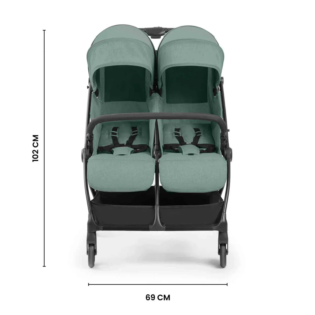 Ickle Bubba Aries Double Prime Autofold Stroller Bundle - Sage Green