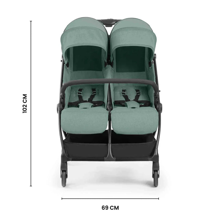 Ickle Bubba Aries Double Prime Autofold Stroller Bundle - Sage Green