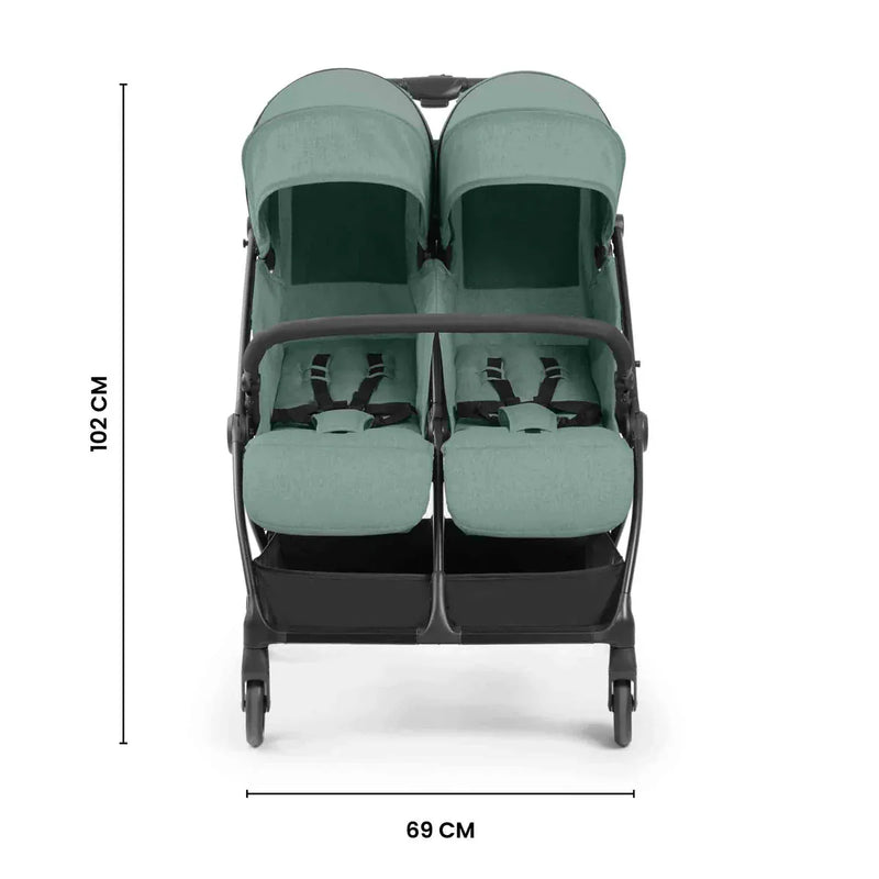 Ickle Bubba Aries Double Prime Autofold Stroller Bundle - Sage Green