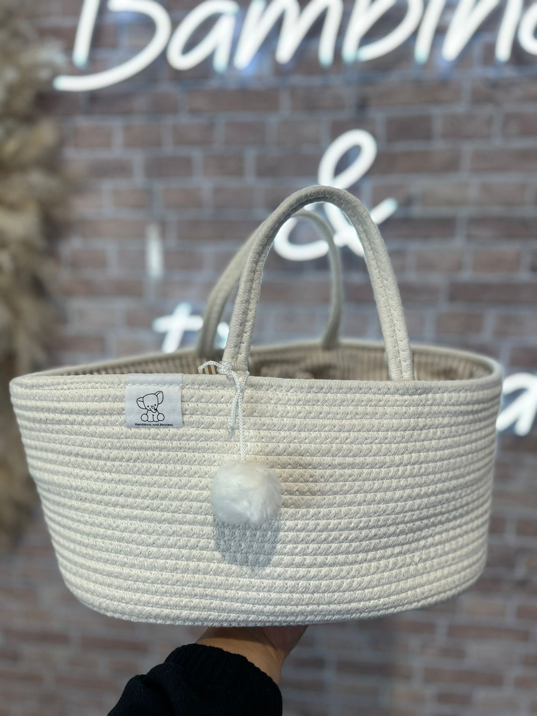 Bambinos & Beyond Cotton Rope Caddy - Off white