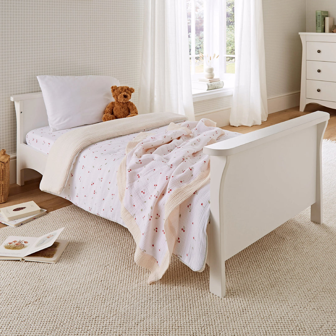 CuddleCo 4 Piece Cot Bed Bedding Set - Ditsy Cherry