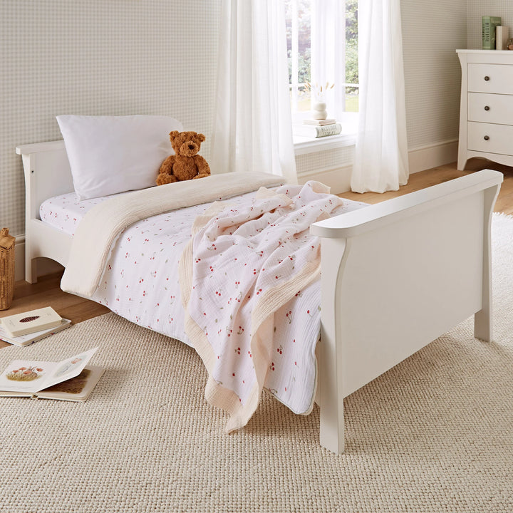 CuddleCo 4 Piece Cot Bed Bedding Set - Ditsy Cherry