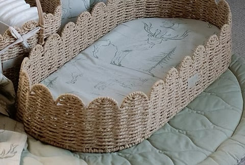 Ralphie Bear Scallop Edge Baby Changing Basket