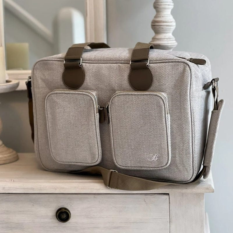 My Babiie Deluxe Changing Bag - Oatmeal Herringbone