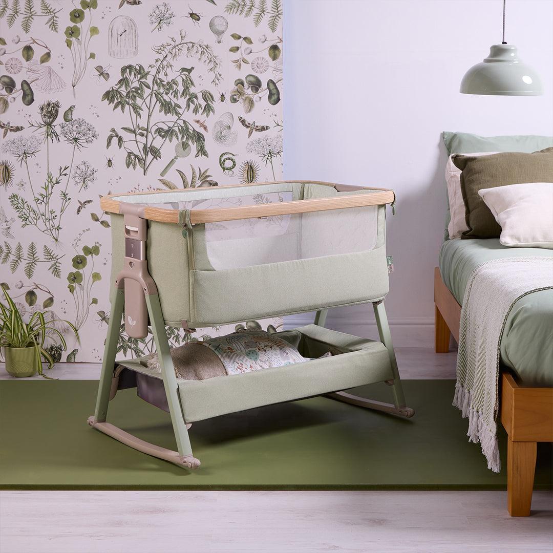 Tutti Bambini Cozee Air 2 Bedside Crib - Drifted Oak/Eucalyptus