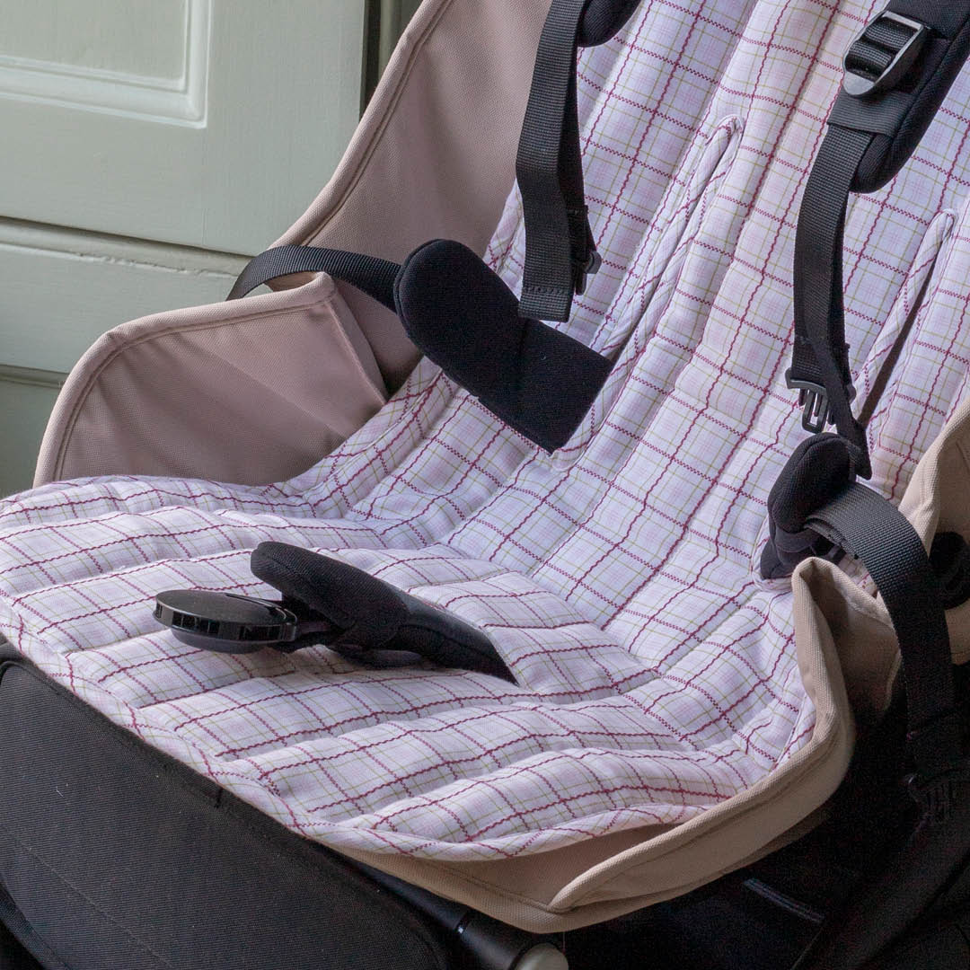 Avery Row Pram Liner - Anemone/Pink Check