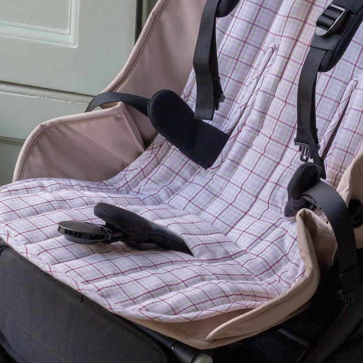 Avery Row Pram Liner - Anemone/Pink Check