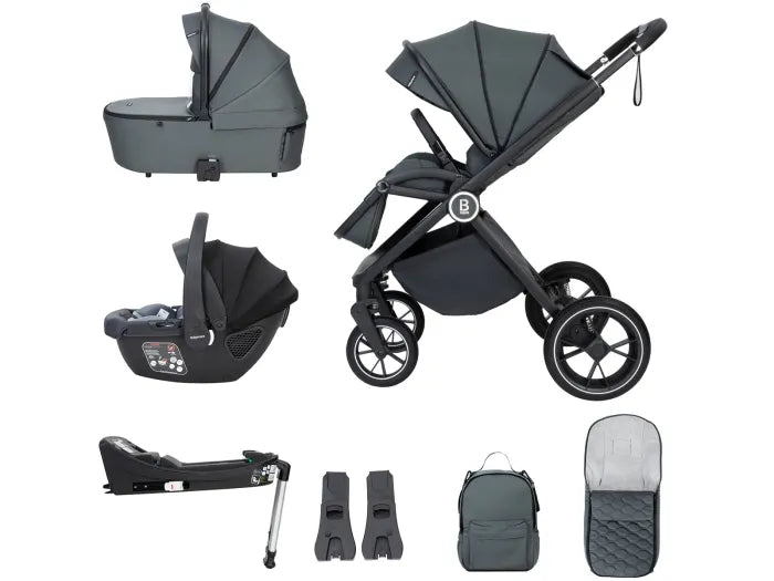 Babymore Kai Travel System Coco with Base - Forest Grey