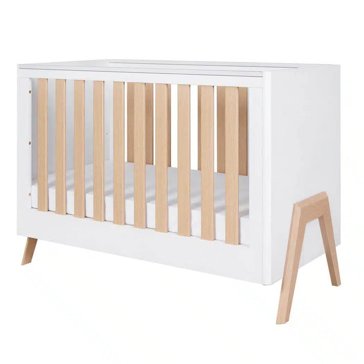 Tutti Bambini Fuori Mini Cot Bed White & Light Oak