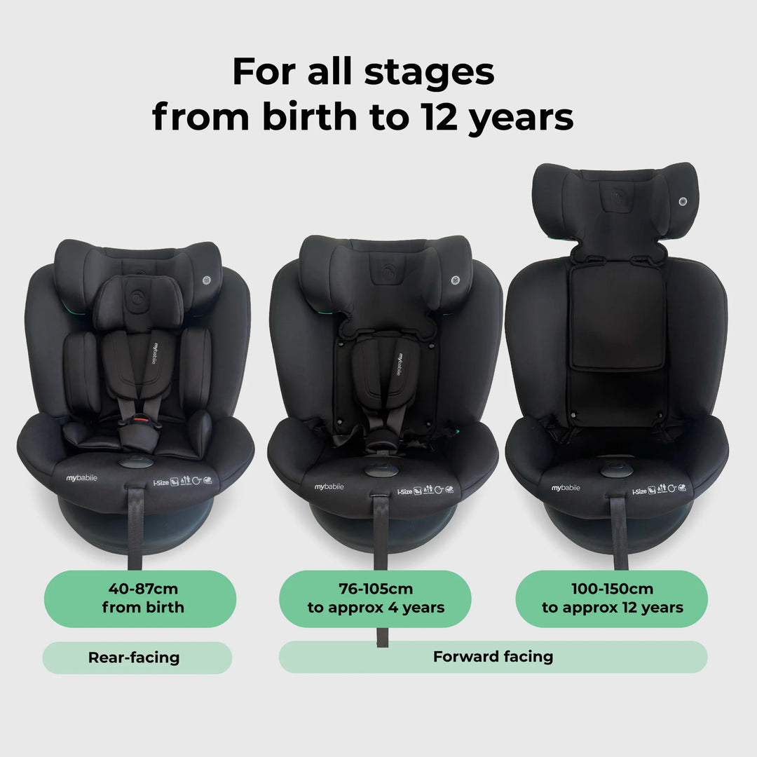 My Babiie MBCS300 Easy Spin R129 Car Seat with Top Tether - Black