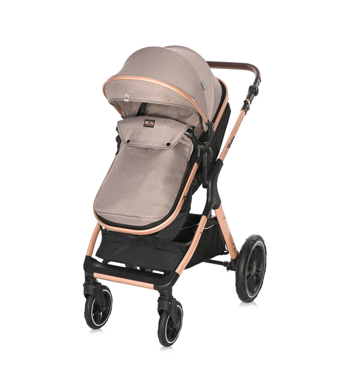 Lorelli Viola 3in1 Travel System Inc Spirit Car Seat - Beige/Gold