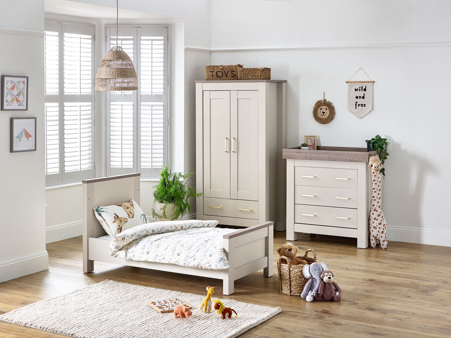 BabyStyle Charnwood Collection Bordeaux 3 Piece Nursery Furniture Set - Oatmeal