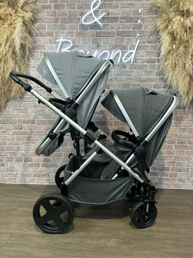 PRE LOVED Baby Elegance Cupla Duo Twin Travel System - Grey