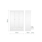 CuddleCo Beaumont Triple Wardrobe - White