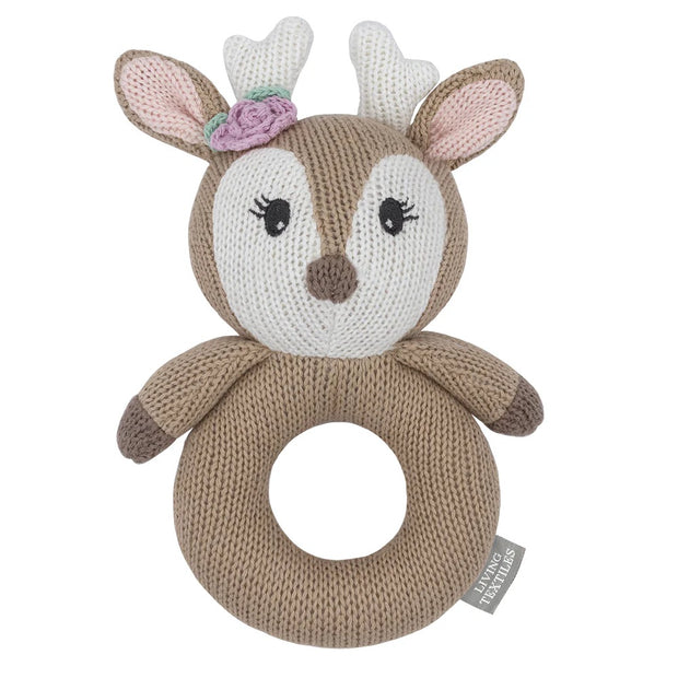 Living Textiles Knitted Rattle - Ava The Fawn