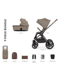 Venicci Upline2 Pushchair, Carrycot + Accessories Travel System Bundle - Special Edition Powder