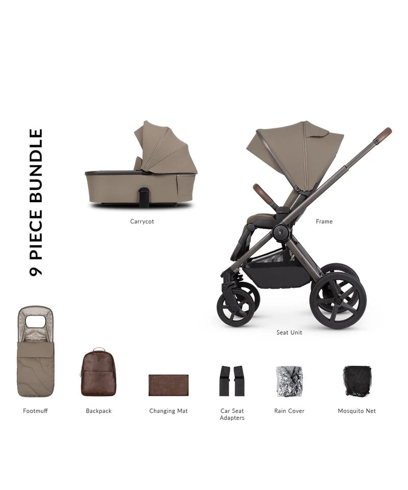 Venicci Upline2 Pushchair, Carrycot + Accessories Travel System Bundle - Special Edition Powder