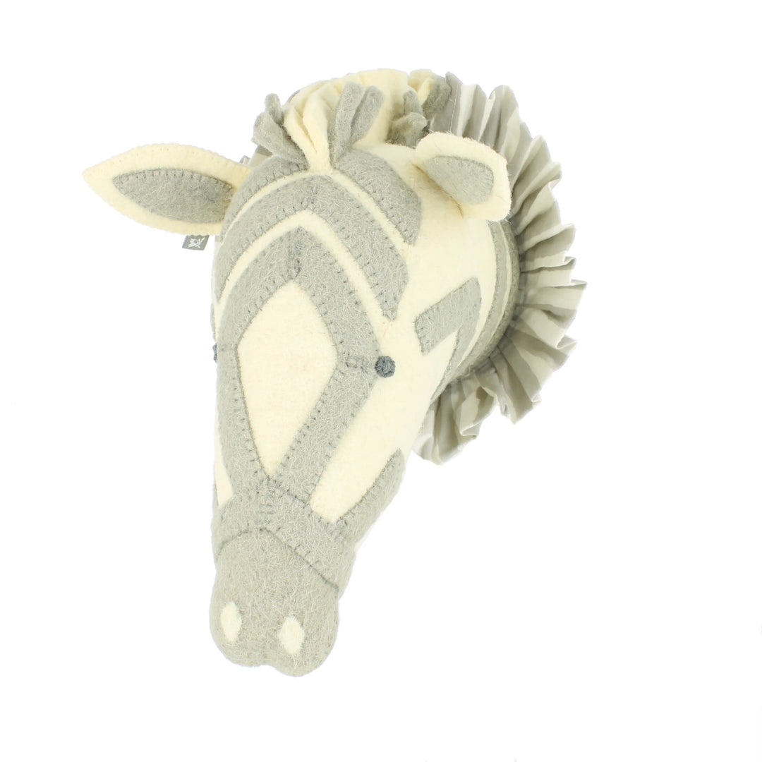 Fiona Walker Zebra with Vintage Ruff Mini Head - Grey