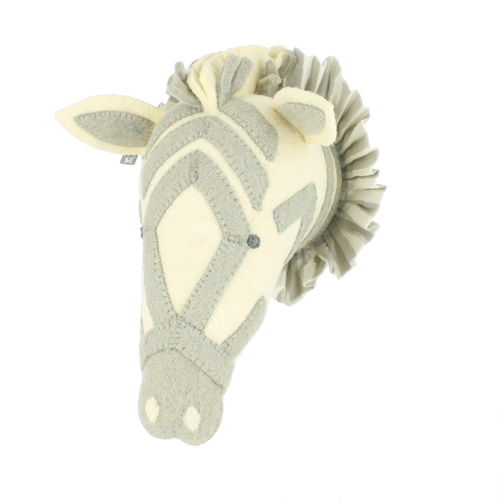 Fiona Walker Zebra with Vintage Ruff Mini Head - Grey