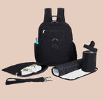 Inca Quilted Baby Changing Backpack - Quilted Black