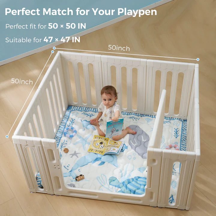 Momcozy Baby Portable Play Mat - Ocean Blue